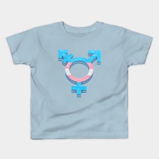 Transgender symbol in flag colors of LGBTQ Pride Kids T-Shirt